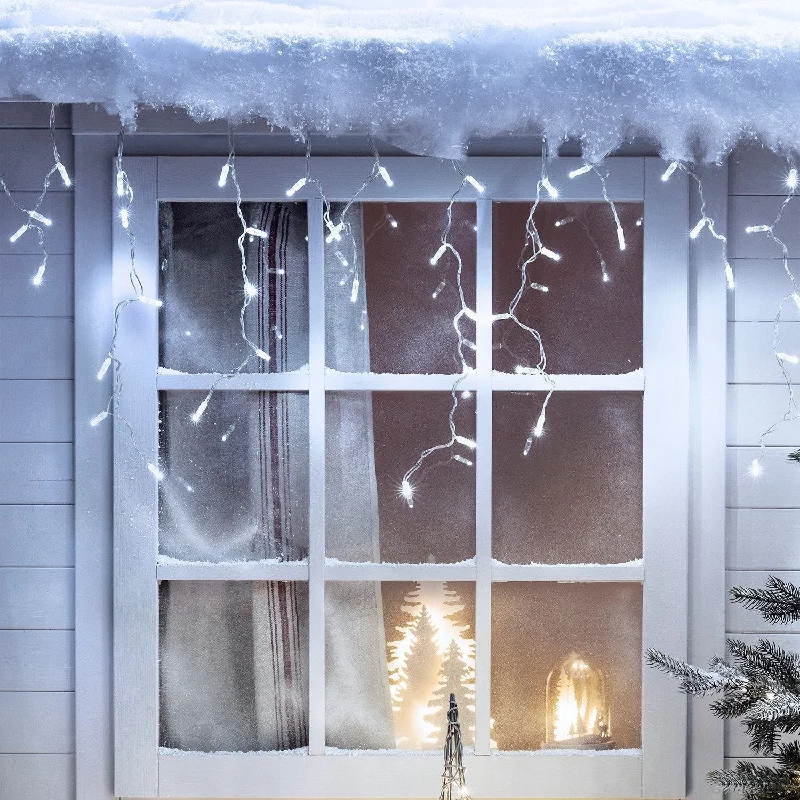 Waterproof String Lights for Patio DecorCore Connect 16m 512 White Connectable Icicle Lights Clear Cable