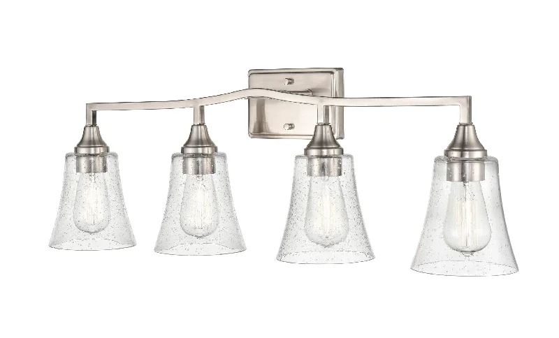 High - Bay LED Industrial Lighting for Warehouses4 Lamps Caily Vanity Light - Brushed Nickel - Clear Seeded Glass - 32.5in. Wide High - Bay LED Industrial Lighting for Warehouses4 Lamps Caily Vanity Light - Brushed Nickel - Clear Seeded Glass - 32.5in. Wide