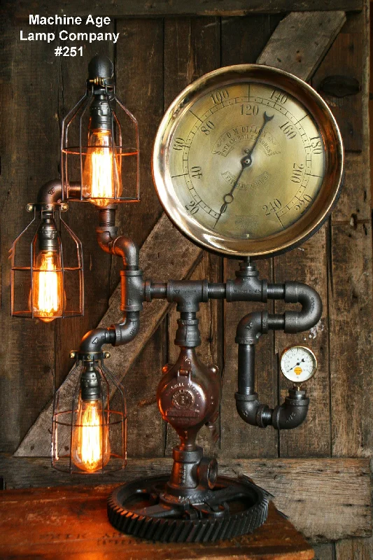 Industrial Flood Lighting for Outdoor Loading DocksSteampunk Industrial Lamp, Steam Gauge, Green Shade #251 - SOLD Industrial Flood Lighting for Outdoor Loading DocksSteampunk Industrial Lamp, Steam Gauge, Green Shade #251 - SOLD