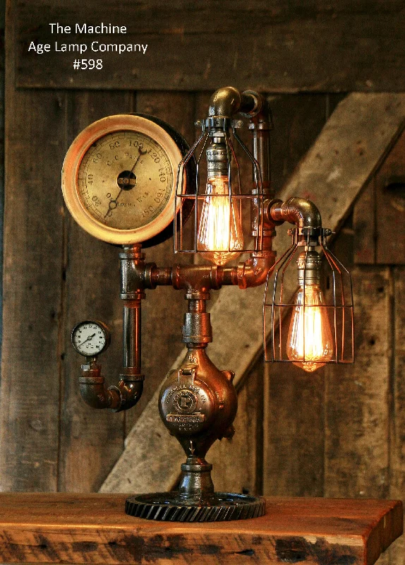 Industrial Lighting for Woodworking FactoriesSteampunk Industrial Steam Gauge, Gear Desk Lamp, #598 sold Industrial Lighting for Woodworking FactoriesSteampunk Industrial Steam Gauge, Gear Desk Lamp, #598 sold