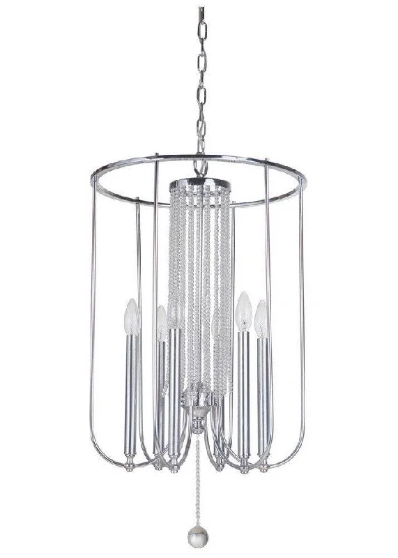 Craftmade Lighting 40636 CH Cascade Collection Six Light Hanging Pendant Chandelier in Polished Chrome Finish