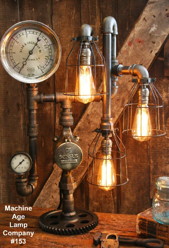 Industrial Lighting for Automotive Manufacturing PlantsSteampunk Lamp, Steam Gauge Industrial Light - #153 - SOLD Industrial Lighting for Automotive Manufacturing PlantsSteampunk Lamp, Steam Gauge Industrial Light - #153 - SOLD