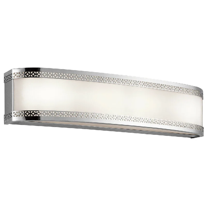 Kichler Lighting 45853CHLED Contessa Collection 4 Light LED Bath Vanity Wall Mount in Polished Chrome Finish Kichler Lighting 45853CHLED Contessa Collection 4 Light LED Bath Vanity Wall Mount in Polished Chrome Finish