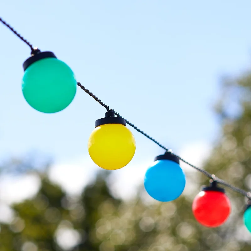String Lights for Restaurant Outdoor Seating30 Multi Coloured Plug In Festival Festoon Lights