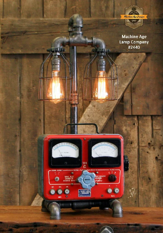 Industrial Ceiling - Mounted Lighting for Assembly PlantsSteampunk Industrial Lamp / Antique Sun Volt Meter / Automotive / Machine Age Lamp #2440 Industrial Ceiling - Mounted Lighting for Assembly PlantsSteampunk Industrial Lamp / Antique Sun Volt Meter / Automotive / Machine Age Lamp #2440