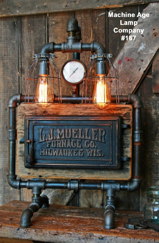 Industrial Lighting with High CRI (Color Rendering Index) for True Color PerceptionSteampunk Lamp, Barn Wood and Pressure Gauge - #167 - SOLD Industrial Lighting with High CRI (Color Rendering Index) for True Color PerceptionSteampunk Lamp, Barn Wood and Pressure Gauge - #167 - SOLD