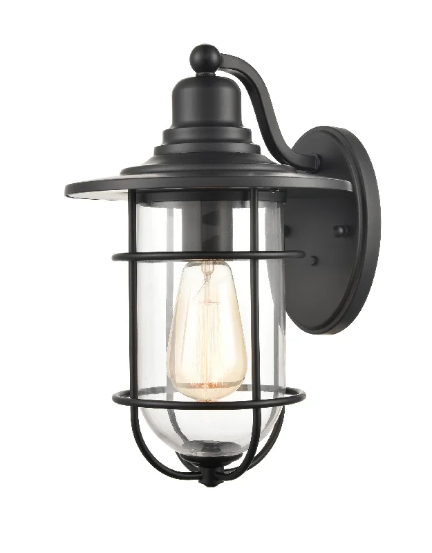 Industrial Ceiling - Mounted Lighting for Assembly PlantsOutdoor Wall Sconce - Powder Coat Black - Clear Glass - 11in. Extension - E26 Medium Base Industrial Ceiling - Mounted Lighting for Assembly PlantsOutdoor Wall Sconce - Powder Coat Black - Clear Glass - 11in. Extension - E26 Medium Base