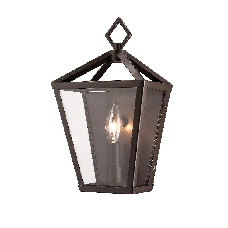 Adjustable Industrial Lighting for Flexible IlluminationArnold Outdoor Wall Sconce - Powder Coat Bronze - Clear Glass - 4.5in. Extension - E12 Candelabra Base Adjustable Industrial Lighting for Flexible IlluminationArnold Outdoor Wall Sconce - Powder Coat Bronze - Clear Glass - 4.5in. Extension - E12 Candelabra Base