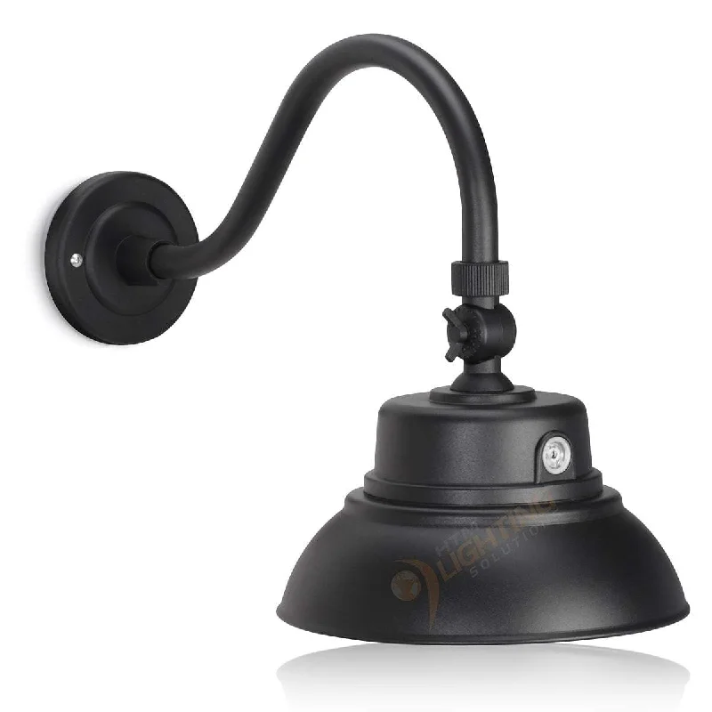 Industrial Lighting for Textile Mills10in Integrated LED Gooseneck Barn Light Fixture With Adjustable Swivel Head - Photocell - Black - Renewed Industrial Lighting for Textile Mills10in Integrated LED Gooseneck Barn Light Fixture With Adjustable Swivel Head - Photocell - Black - Renewed