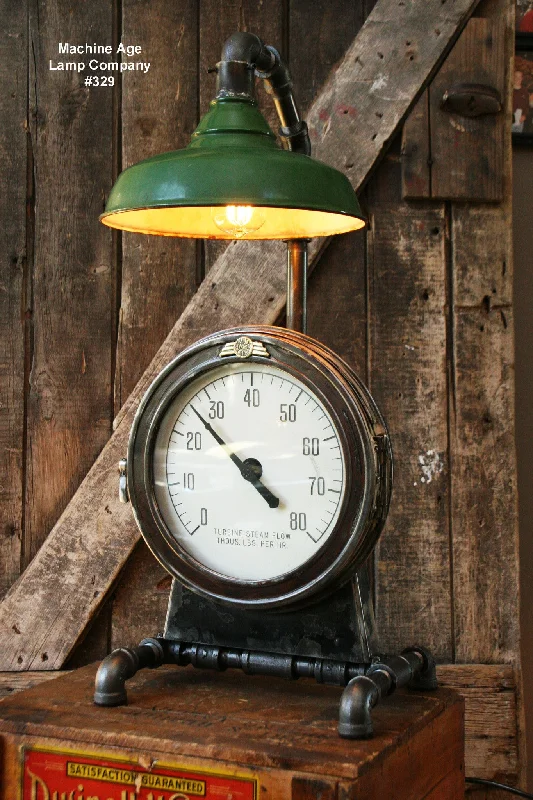 Industrial Pendant Lighting for Machine ShopsSteampunk Industrial Lamp, Steam Gauge  #329 - SOLD