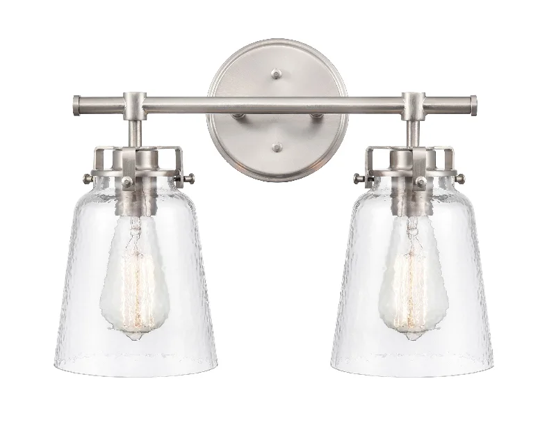 Industrial Emergency Lighting for Safety in Factories2 Lamps Amberose Vanity Light - Brushed Nickel - Hammered Glass - 16in. Wide Industrial Emergency Lighting for Safety in Factories2 Lamps Amberose Vanity Light - Brushed Nickel - Hammered Glass - 16in. Wide