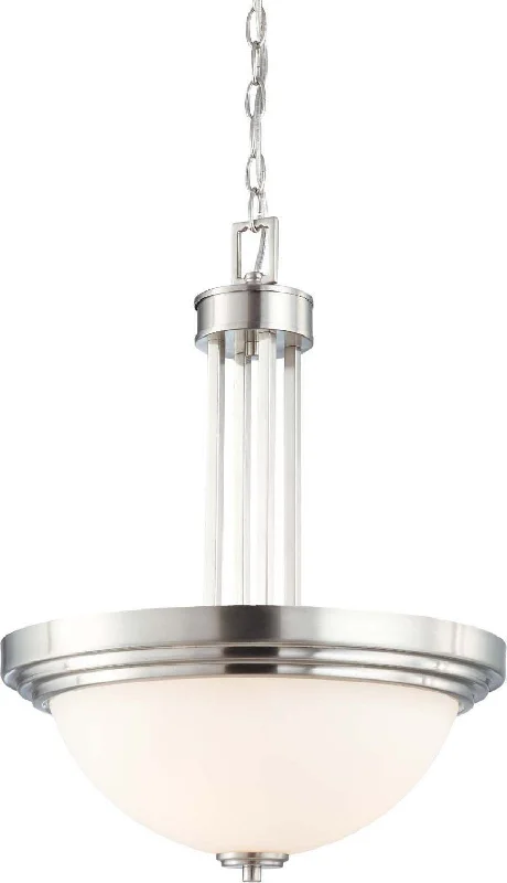 Nuvo Lighting 60-4106 Harmony Collection Three Light Hanging Pendant Chandelier in Brushed Nickel Finish Nuvo Lighting 60-4106 Harmony Collection Three Light Hanging Pendant Chandelier in Brushed Nickel Finish