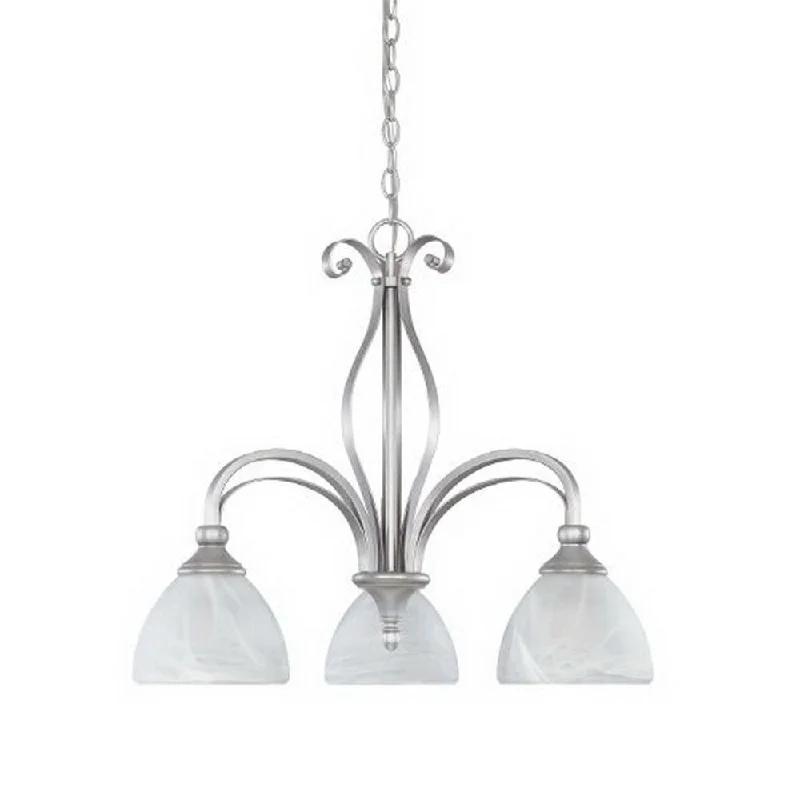 Designers Fountain Lighting 82883 MTP Del Amo Collection Three Light Hanging Chandelier in Matte Pewter Finish