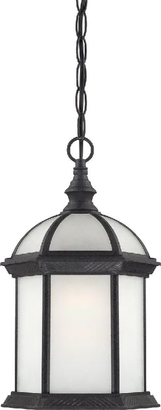Nuvo Lighting 60-4999 Boxwood Collection One Light Energy Star Efficient GU24 Exterior Outdoor Hanging Pendant Lantern in Textured Black Finish Nuvo Lighting 60-4999 Boxwood Collection One Light Energy Star Efficient GU24 Exterior Outdoor Hanging Pendant Lantern in Textured Black Finish