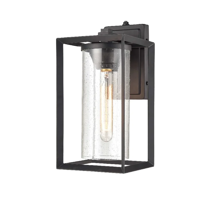 Dust - Resistant Industrial Lighting for Dirty WorkspacesWheatland Outdoor Wall Sconce - Powder Coat Black - Clear Seeded Glass - 7.875in. Extension - E26 Medium Base Dust - Resistant Industrial Lighting for Dirty WorkspacesWheatland Outdoor Wall Sconce - Powder Coat Black - Clear Seeded Glass - 7.875in. Extension - E26 Medium Base
