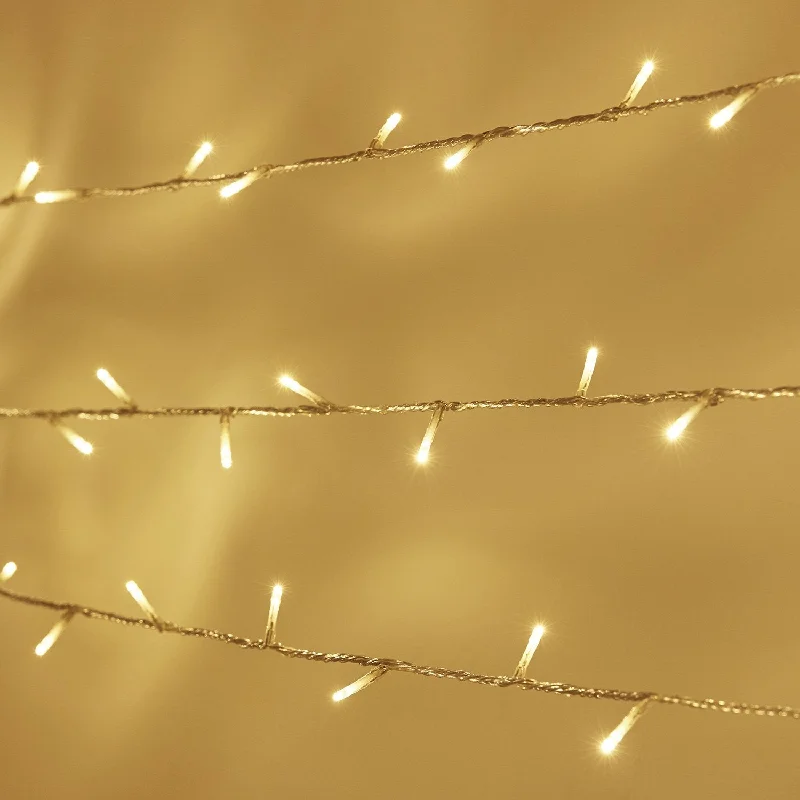 String Lights with Clear Bulbs for a Classic LookEssential Connect 40m 400 Warm White Connectable Fairy Lights Clear Cable