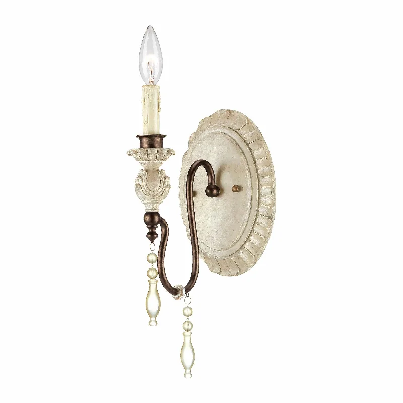 Industrial Pendant Lighting for Machine ShopsDenise Wall Sconce - Antique White / Bronze - 8in. Extension - E12 Candelabra Base Industrial Pendant Lighting for Machine ShopsDenise Wall Sconce - Antique White / Bronze - 8in. Extension - E12 Candelabra Base