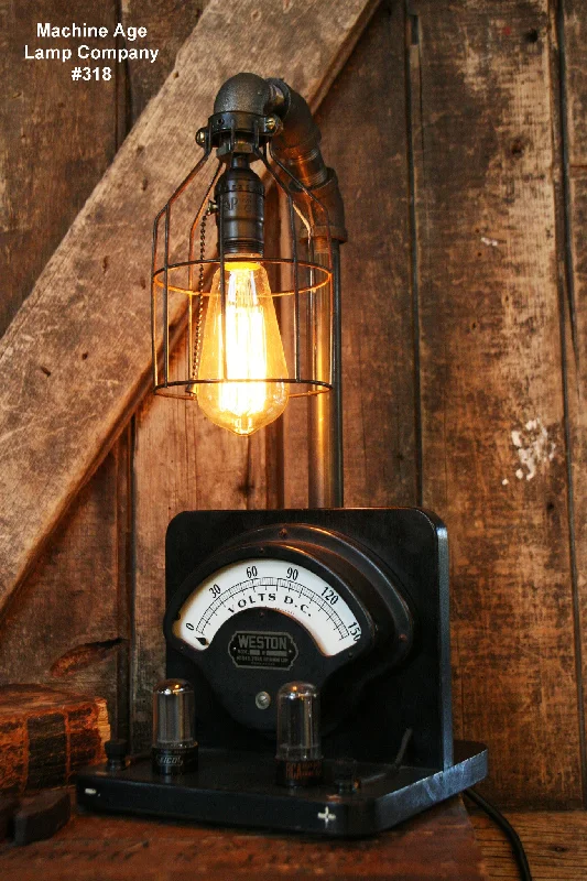 Durable Industrial Lighting for Harsh EnvironmentsSteampunk Lamp, Power Meter and Tubes #318 - SOLD Durable Industrial Lighting for Harsh EnvironmentsSteampunk Lamp, Power Meter and Tubes #318 - SOLD