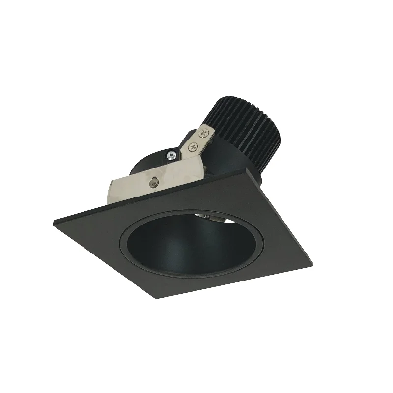 String Lights for Camping TripsNora Lighting NIO-4SD27QBB 4" Iolite LED Square Adjustable Reflector With Round Aperture, 10-Degree Optic, 800lm / 12W, 2700K - Black Reflector / Black Flange