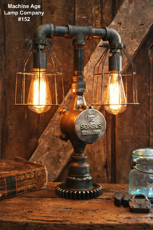 Industrial Exit Sign Lighting for Quick EvacuationSteampunk Lamp, Antique Industrial Pipe and Brass - #152 Industrial Exit Sign Lighting for Quick EvacuationSteampunk Lamp, Antique Industrial Pipe and Brass - #152