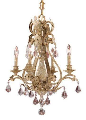 Vaxcel Lighting EP-CHU004PP Empire Collection Four Light Hanging Chandelier in Phoenician Platinum Finish