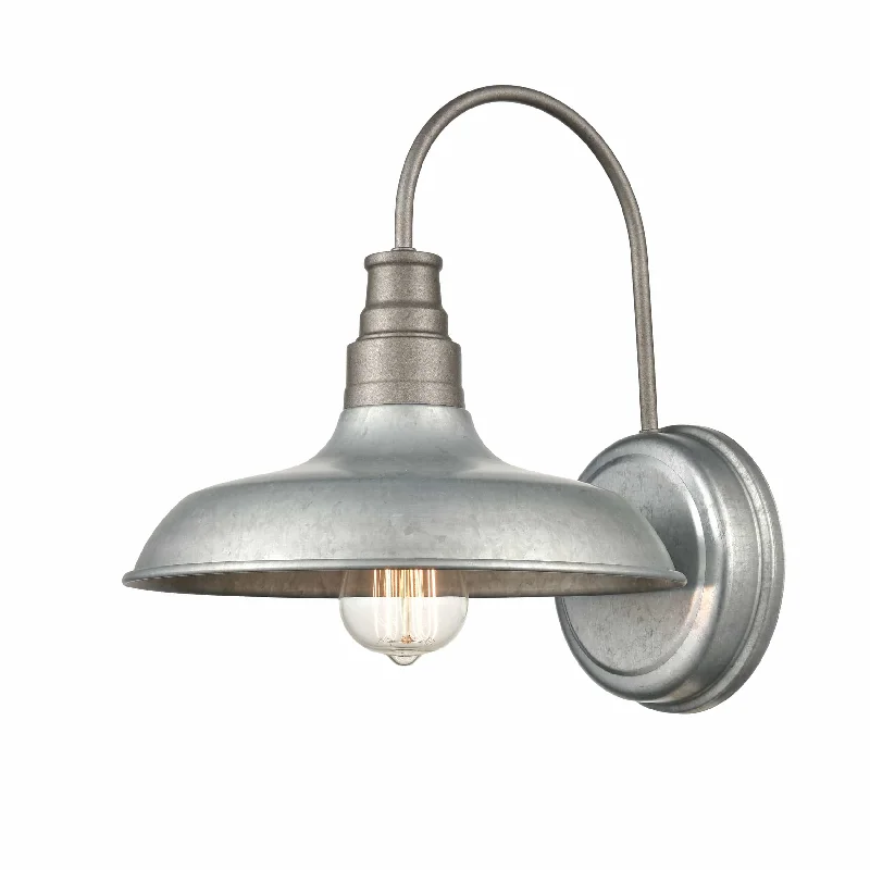 Industrial Exit Sign Lighting for Quick EvacuationOutdoor Wall Sconce - Galvanized - 13in. Extension - E26 Medium Base Industrial Exit Sign Lighting for Quick EvacuationOutdoor Wall Sconce - Galvanized - 13in. Extension - E26 Medium Base