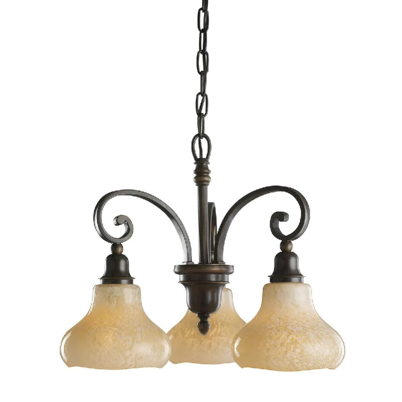 Aztec by Kichler Lighting 34916 Elliston Collection Three Light Hanging Chandelier in Oiled Bronze Finish Aztec by Kichler Lighting 34916 Elliston Collection Three Light Hanging Chandelier in Oiled Bronze Finish