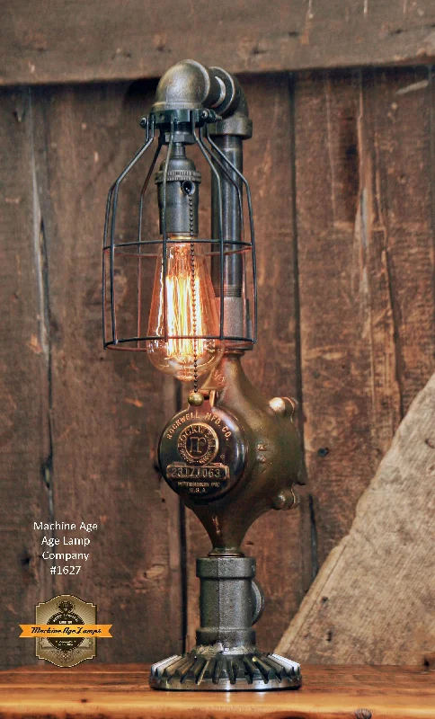 Industrial Lighting for Textile MillsSteampunk Industrial Lamp / Gear / Brass Meter / #1627 Industrial Lighting for Textile MillsSteampunk Industrial Lamp / Gear / Brass Meter / #1627