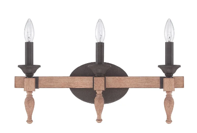 Craftmade Lighting 38103 JBZDO Glenwood Collection Three Light Bath Vanity Wall Mount in Light Aged Bronze and Distressed Oak Finish Craftmade Lighting 38103 JBZDO Glenwood Collection Three Light Bath Vanity Wall Mount in Light Aged Bronze and Distressed Oak Finish
