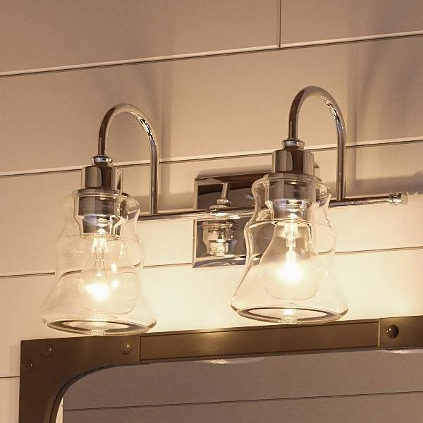 Industrial Lighting for Furniture FactoriesUHP2552 Vintage Bathroom Vanity Light, 9.25"H x 15.375"W, Polished Chrome Finish, Columbus Collection Industrial Lighting for Furniture FactoriesUHP2552 Vintage Bathroom Vanity Light, 9.25"H x 15.375"W, Polished Chrome Finish, Columbus Collection