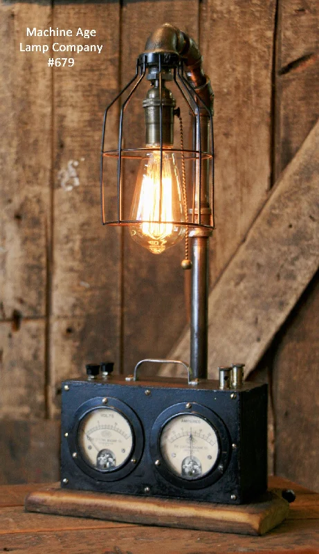 Industrial Pendant Lighting for Machine ShopsSteampunk Industrial, Steam Gauge Lamp #679 - SOLD Industrial Pendant Lighting for Machine ShopsSteampunk Industrial, Steam Gauge Lamp #679 - SOLD