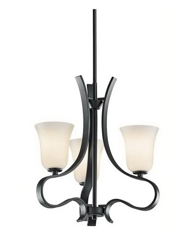 Kichler Lighting 42522 BK Three Light Chandelier in Black Finish