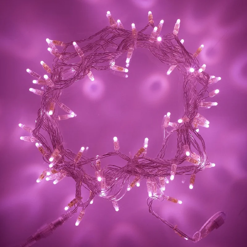String Lights for Camping TripsCore Connect 80m 800 Pink Connectable Fairy Lights Clear Cable