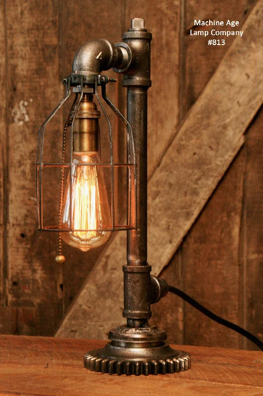 Corrosion - Resistant Industrial Lighting for Coastal FactoriesSteampunk Industrial Gear Desk Lamp, #813 Corrosion - Resistant Industrial Lighting for Coastal FactoriesSteampunk Industrial Gear Desk Lamp, #813