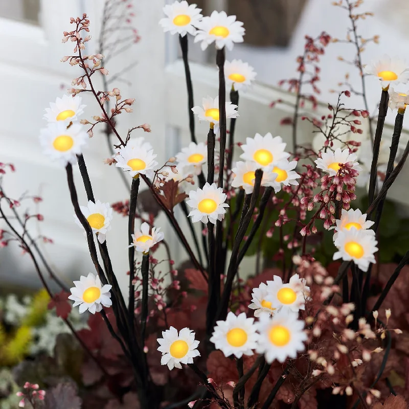 String Lights for DIY Home Decor Projects30 LED Daisy Solar Stake Lights
