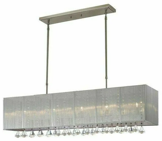 Z-Lite Lighting 892-45S Aura Collection Five Light with Crystals Hanging Island Chandelier in Brushed Nickel Finish Z-Lite Lighting 892-45S Aura Collection Five Light with Crystals Hanging Island Chandelier in Brushed Nickel Finish
