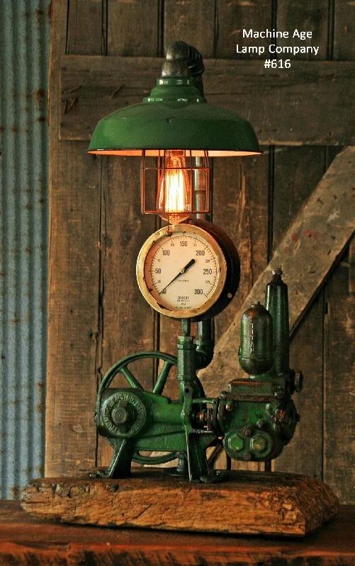 Industrial Lighting for Chemical PlantsAntique Steampunk Industrial Steam Gauge lamp, Well Pump #616 sold Industrial Lighting for Chemical PlantsAntique Steampunk Industrial Steam Gauge lamp, Well Pump #616 sold