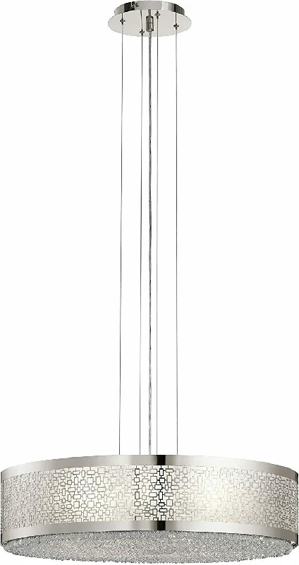 Elan by Kichler Lighting 83683 Massimo Collection Eight Light Hanging Pendant Chandelier in Polished Nickel Finish Elan by Kichler Lighting 83683 Massimo Collection Eight Light Hanging Pendant Chandelier in Polished Nickel Finish