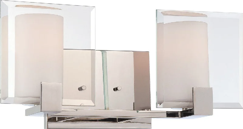 Nuvo Lighting 60-5272 Walker Collection Two Light Vanity Wall Mount in Polished Nickel Finish Nuvo Lighting 60-5272 Walker Collection Two Light Vanity Wall Mount in Polished Nickel Finish
