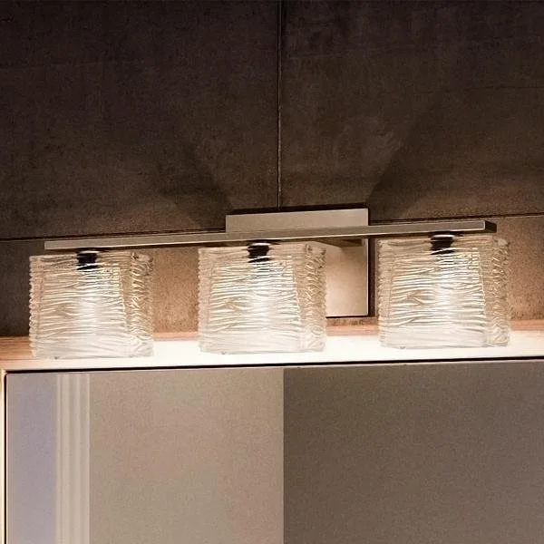 Industrial Lighting for Food Processing FactoriesUQL2722 Modern Bathroom Light, 6.75"H x 22.5"W, Brushed Nickel Finish, San Diego Collection Industrial Lighting for Food Processing FactoriesUQL2722 Modern Bathroom Light, 6.75"H x 22.5"W, Brushed Nickel Finish, San Diego Collection