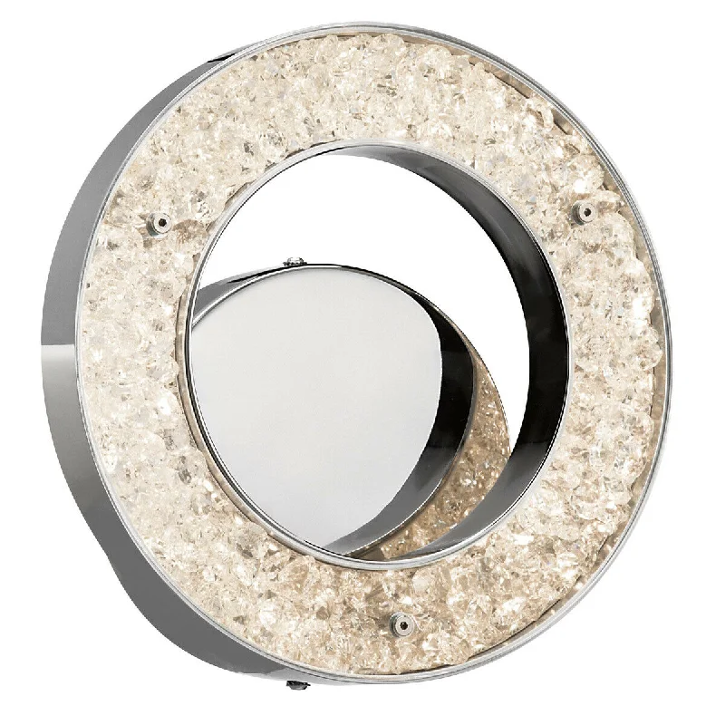 Elan by Kichler Lighting 83414 Crushed Ice Collection LED Wall Sconce in Polished Chrome Finish Elan by Kichler Lighting 83414 Crushed Ice Collection LED Wall Sconce in Polished Chrome Finish