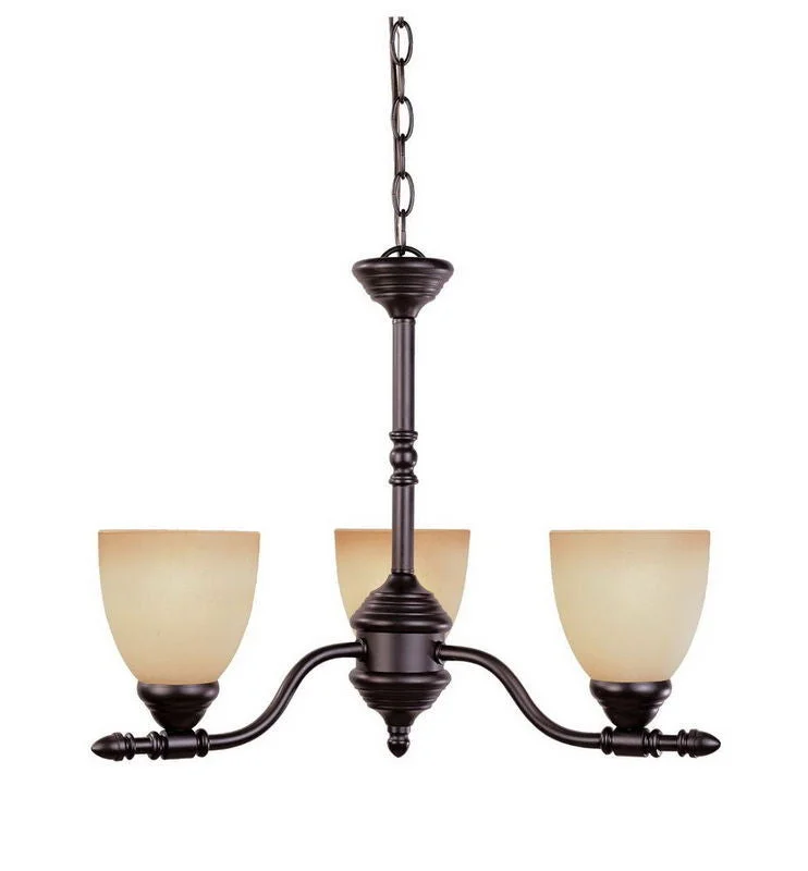 Designers Fountain Lighting 94083 ORB Three Light Hanging Chandelier in Oil Rubbed Bronze Finish
