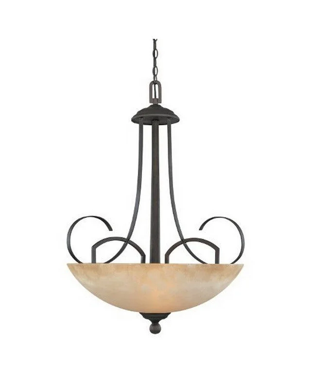 Designers Fountain Lighting 80231 ORB Caledonia Collection Three Light Hanging Pendant Chandelier in Oil Rubbed Bronze Finish