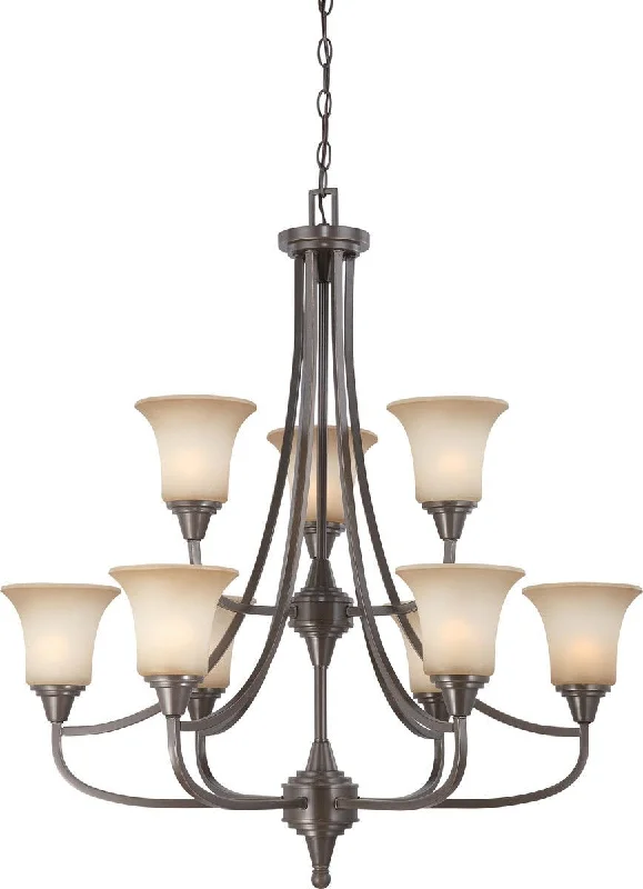 Nuvo Lighting 60-4169 Surrey Collection Nine Light Hanging Chandelier in Vintage Bronze Finish Nuvo Lighting 60-4169 Surrey Collection Nine Light Hanging Chandelier in Vintage Bronze Finish