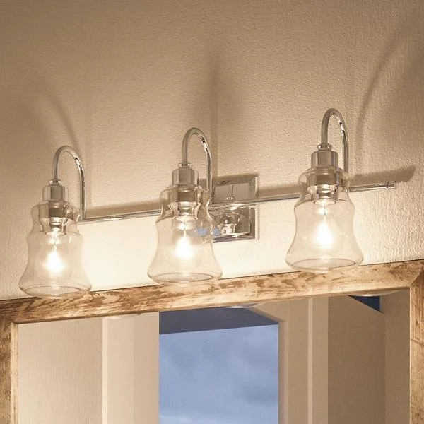 Industrial Ceiling - Mounted Lighting for Assembly PlantsUHP2553 Vintage Bathroom Vanity Light, 9.25"H x 24.375"W, Polished Chrome Finish, Columbus Collection Industrial Ceiling - Mounted Lighting for Assembly PlantsUHP2553 Vintage Bathroom Vanity Light, 9.25"H x 24.375"W, Polished Chrome Finish, Columbus Collection