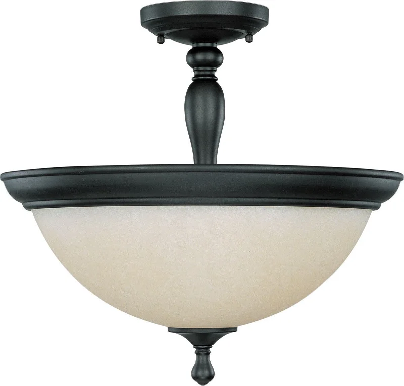 Nuvo Lighting 60-2787 Bella Collection Three Light Semi Flush Ceiling in Aged Bronze Finish