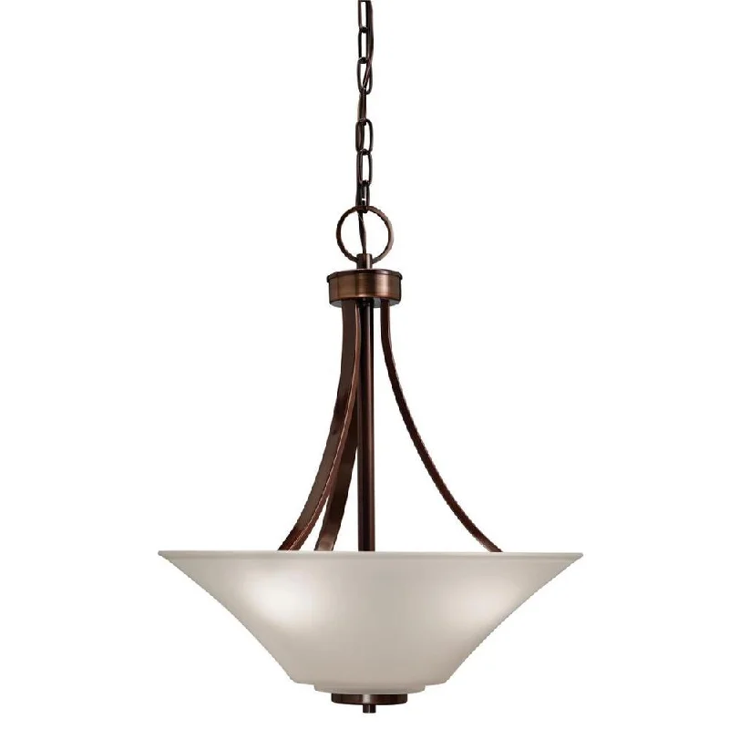 Kichler Lighting 34633 Three Light Inverted Hanging Pendant Chandelier in Bronze Finish Kichler Lighting 34633 Three Light Inverted Hanging Pendant Chandelier in Bronze Finish