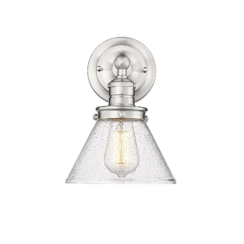 Explosion - Proof Industrial Lighting for Hazardous LocationsEyden Wall Sconce - Brushed Nickel - Clear Seeded Glass - 9in. Extension - E26 Medium Base Explosion - Proof Industrial Lighting for Hazardous LocationsEyden Wall Sconce - Brushed Nickel - Clear Seeded Glass - 9in. Extension - E26 Medium Base