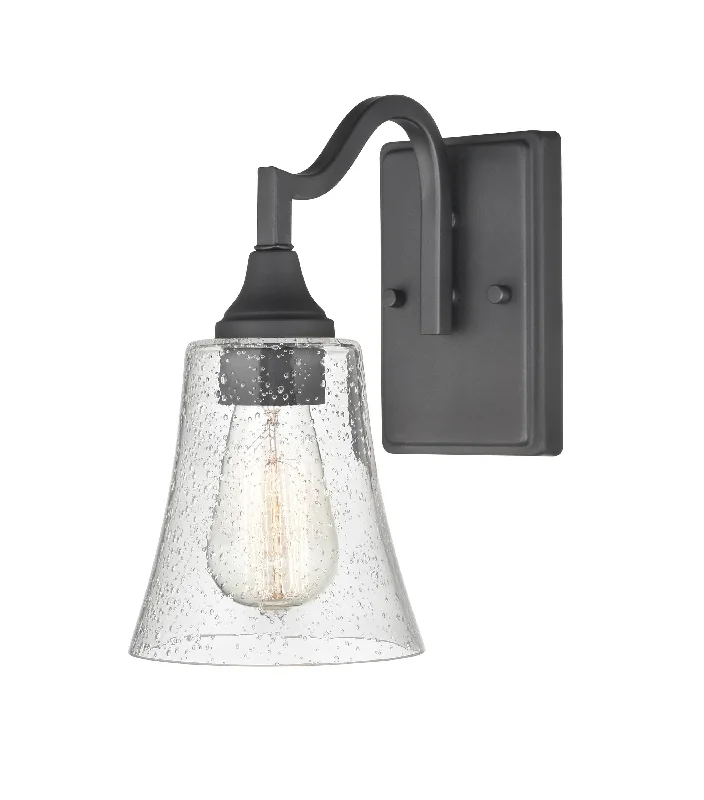 Industrial Pendant Lighting for Machine ShopsCaily Wall Sconce - Matte Black - Clear Seeded Glass - 9.5in. Extension - E26 Medium Base Industrial Pendant Lighting for Machine ShopsCaily Wall Sconce - Matte Black - Clear Seeded Glass - 9.5in. Extension - E26 Medium Base