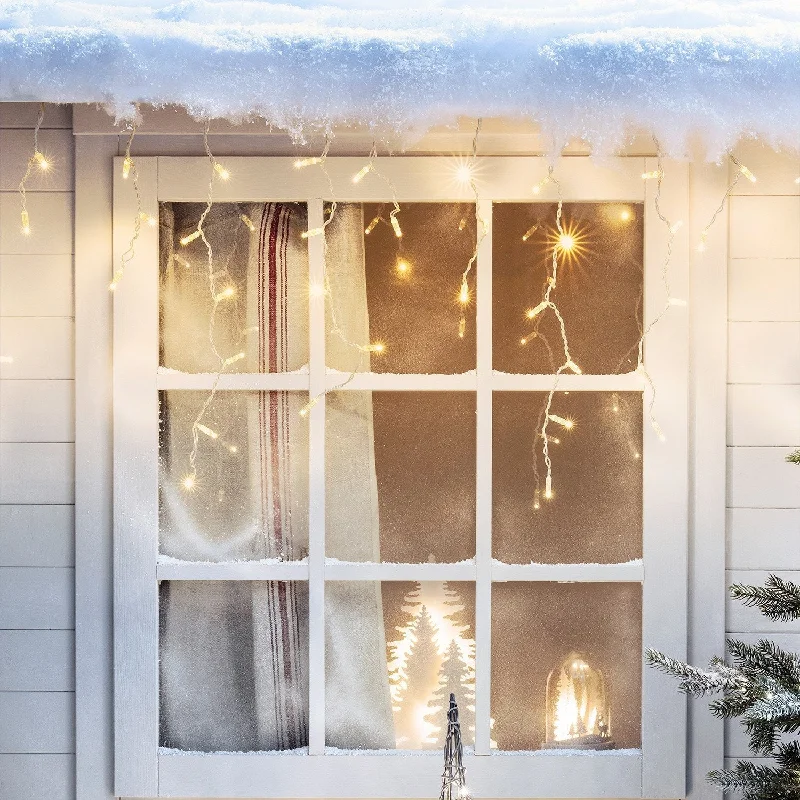 String Lights for Camping TripsCore Connect 16m 512 Warm White Connectable Icicle Lights Clear Cable